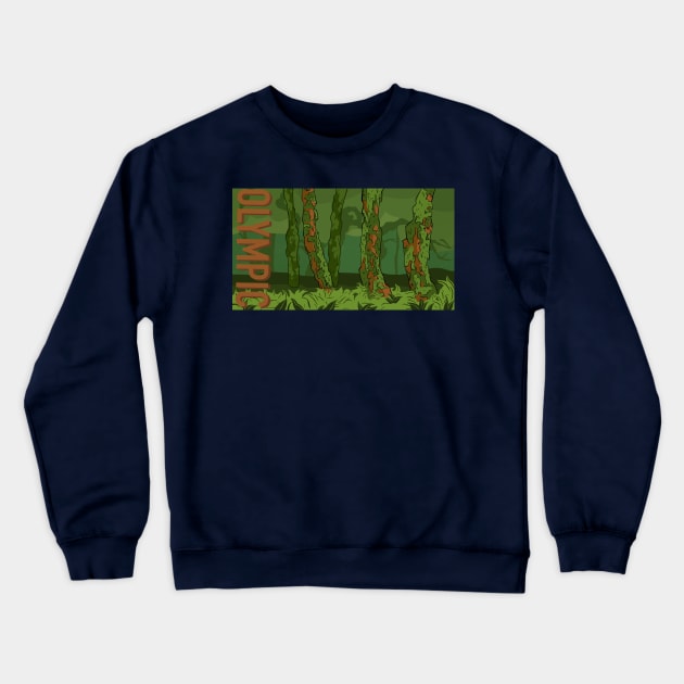 Olympic National Park - Hoh Rainforest Crewneck Sweatshirt by Rachael Chambers Art